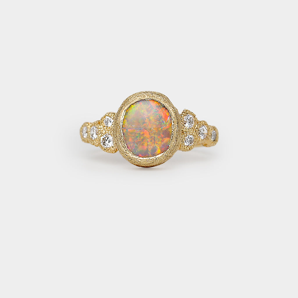 Meteorites Ring - 2.54ct black opal