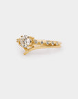 Promise engagement ring - 0.6ct oval lab white diamond & natural diamonds