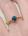 Promise engagement ring - 0.615ct round natural sapphire