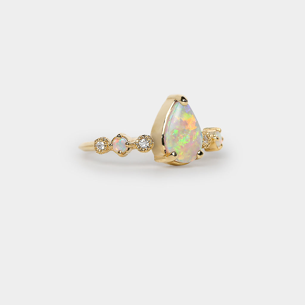 Harmony Crystal Opal Ring - 1.33ct pear crystal opal