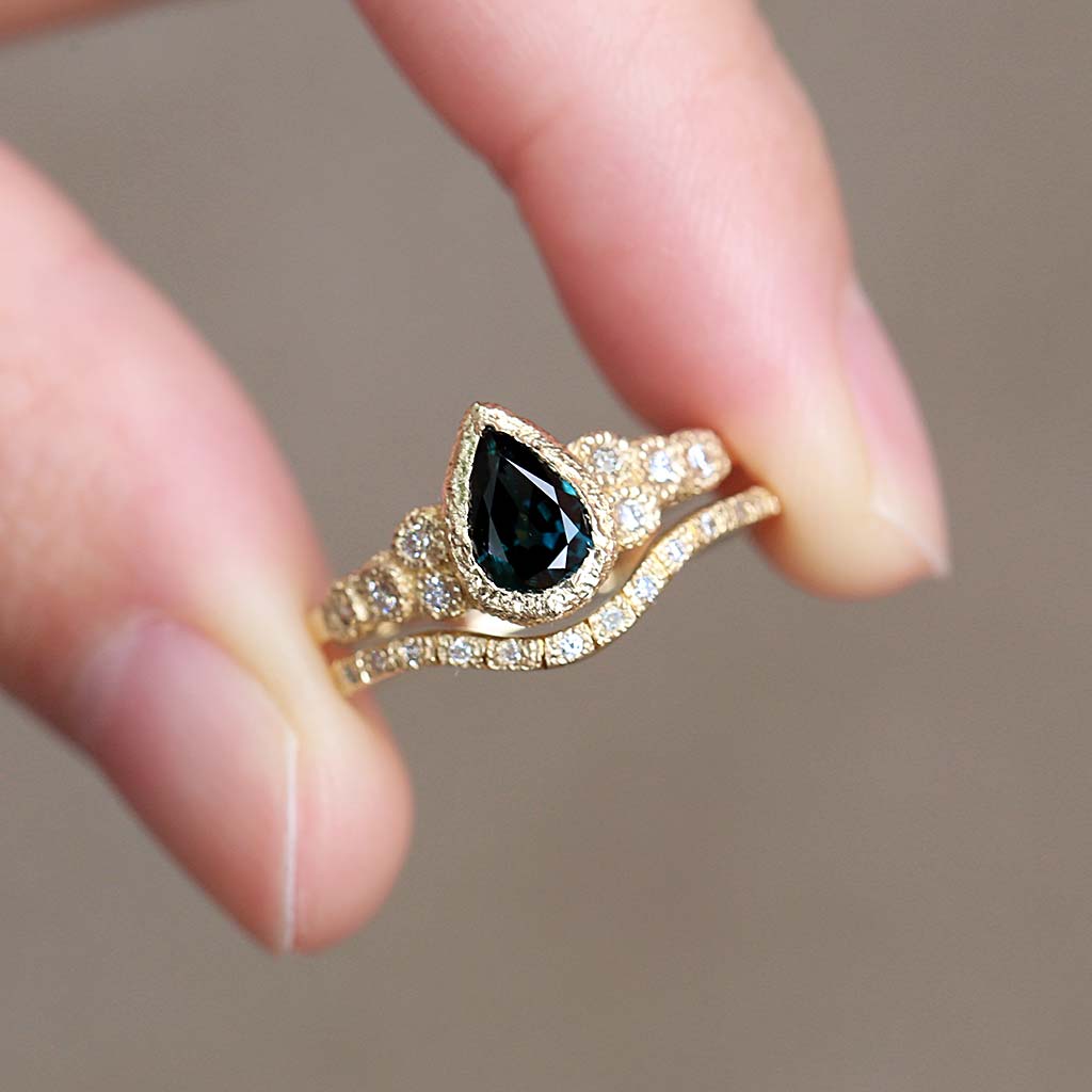 Meteorite - Natural Sapphire Ring