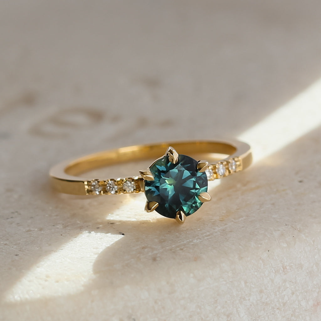Star sapphire solitaire Ring - 1.14ct round sapphire