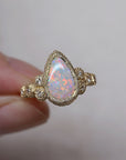 Meteorite - Natural Opal Ring