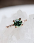Pavé Solitaire - Natural Sapphire Ring
