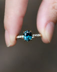 Pavé Solitaire - Natural Sapphire Ring