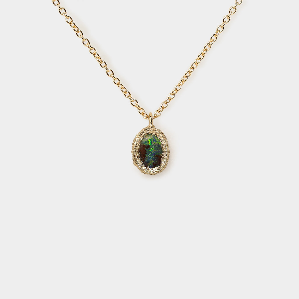 Meteorites bezel boulder opal Necklace 3