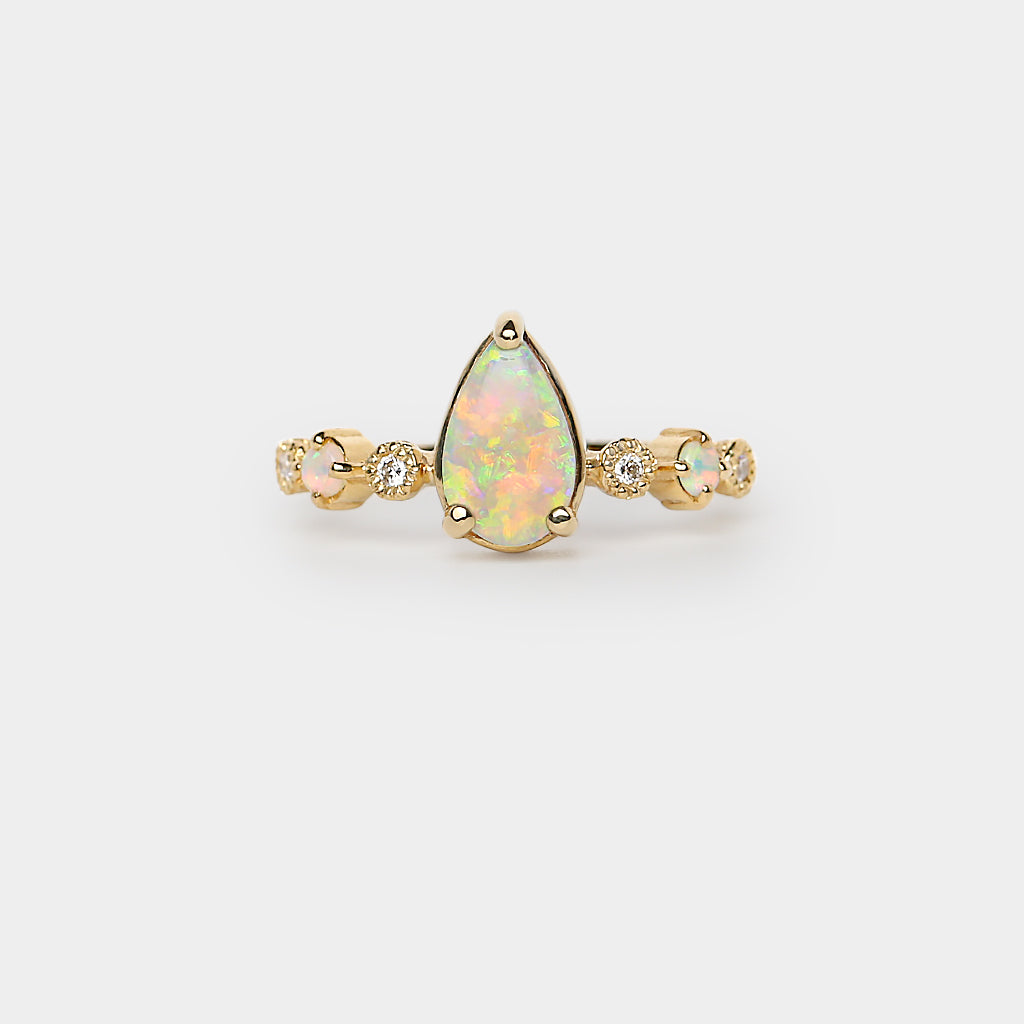 Harmony Crystal Opal Ring - 1.33ct pear crystal opal