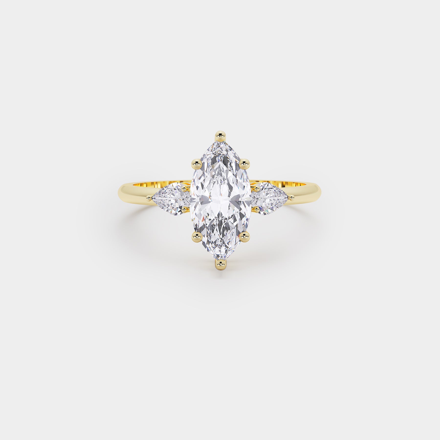 Arcéa Trilogy Diamond Ring - Marquise Lab Diamond