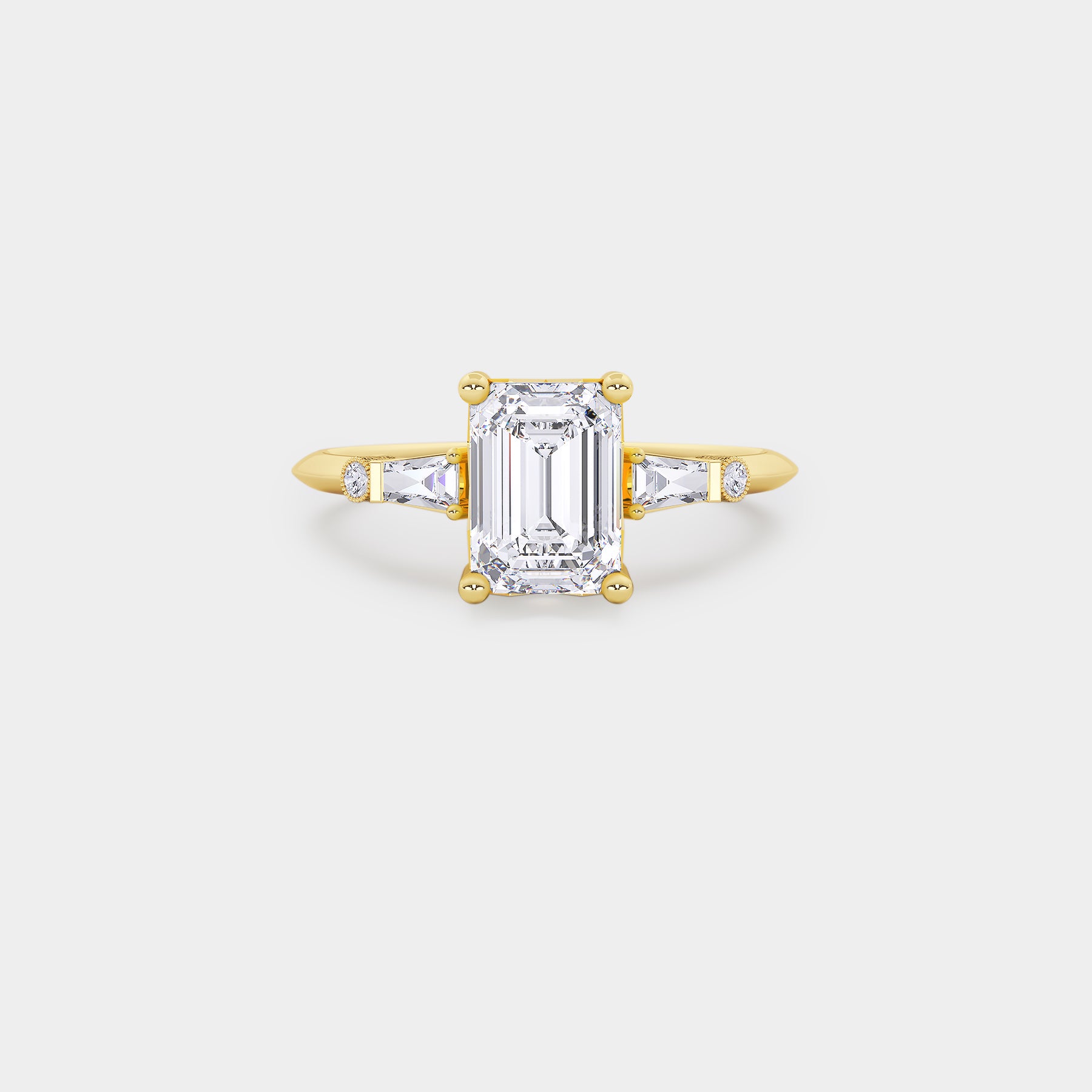 Astra Diamond Ring - Emerald cut Lab Diamond