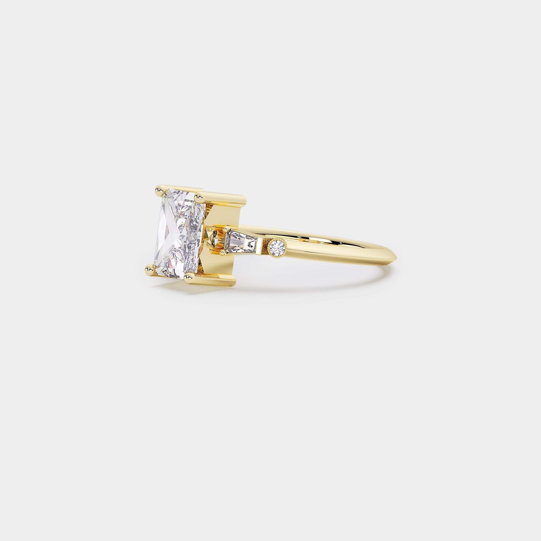 Astra Diamond Ring - Emerald cut Lab Diamond