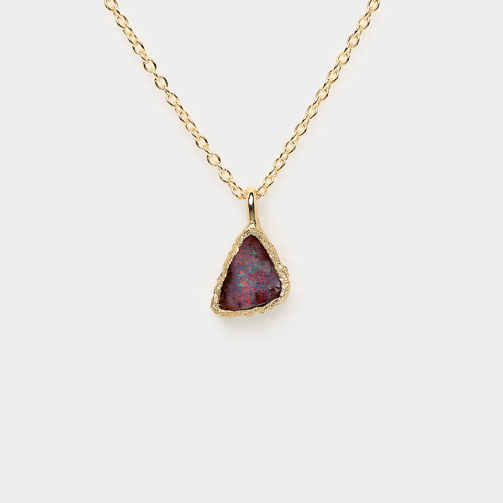 Meteorites bezel boulder opal Necklace 9