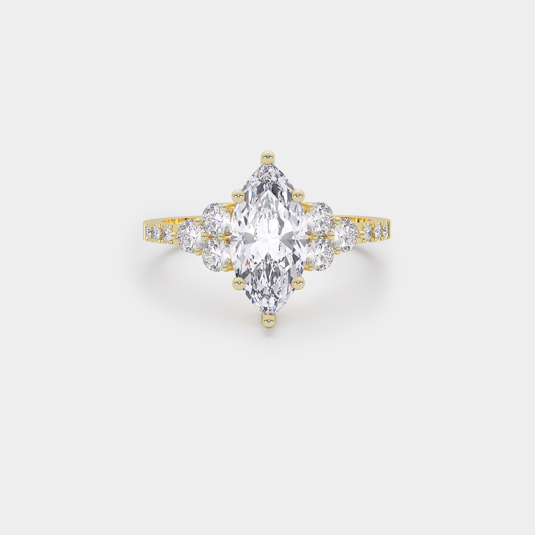 Cluster Diamond Ring - Marquise Lab Diamond