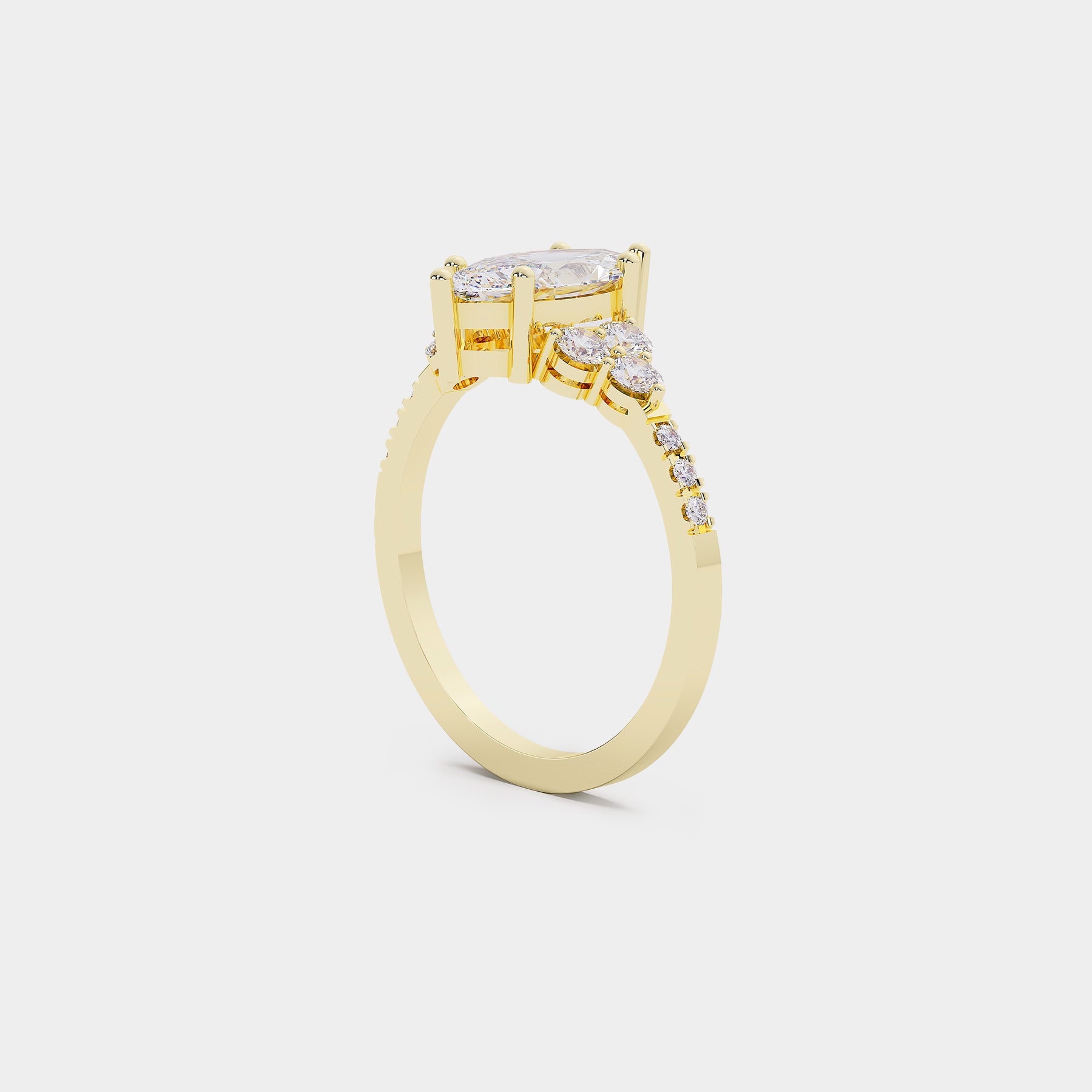 Cluster Diamond Ring - Marquise Lab Diamond