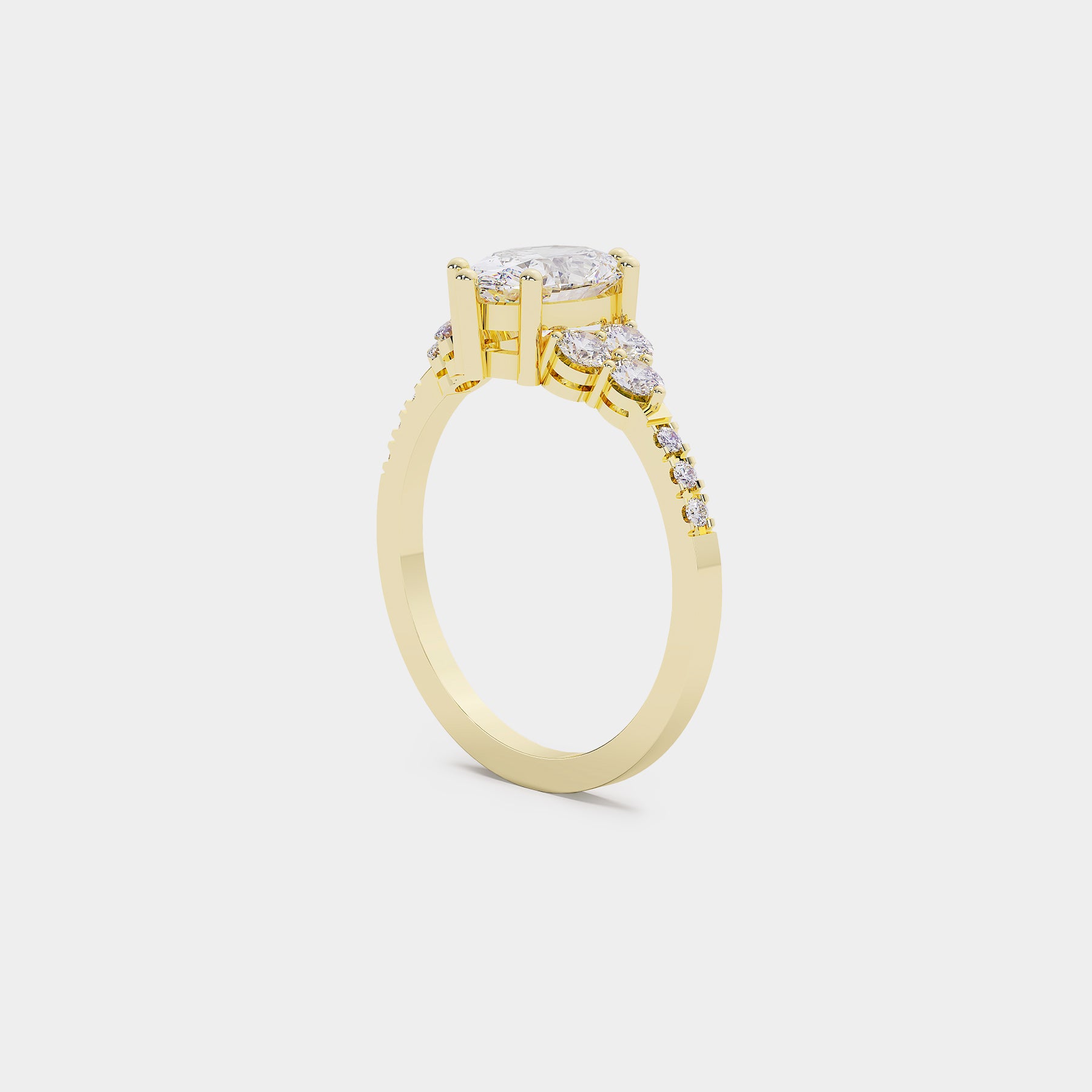 Cluster oval lab diamond ring-james and irisa