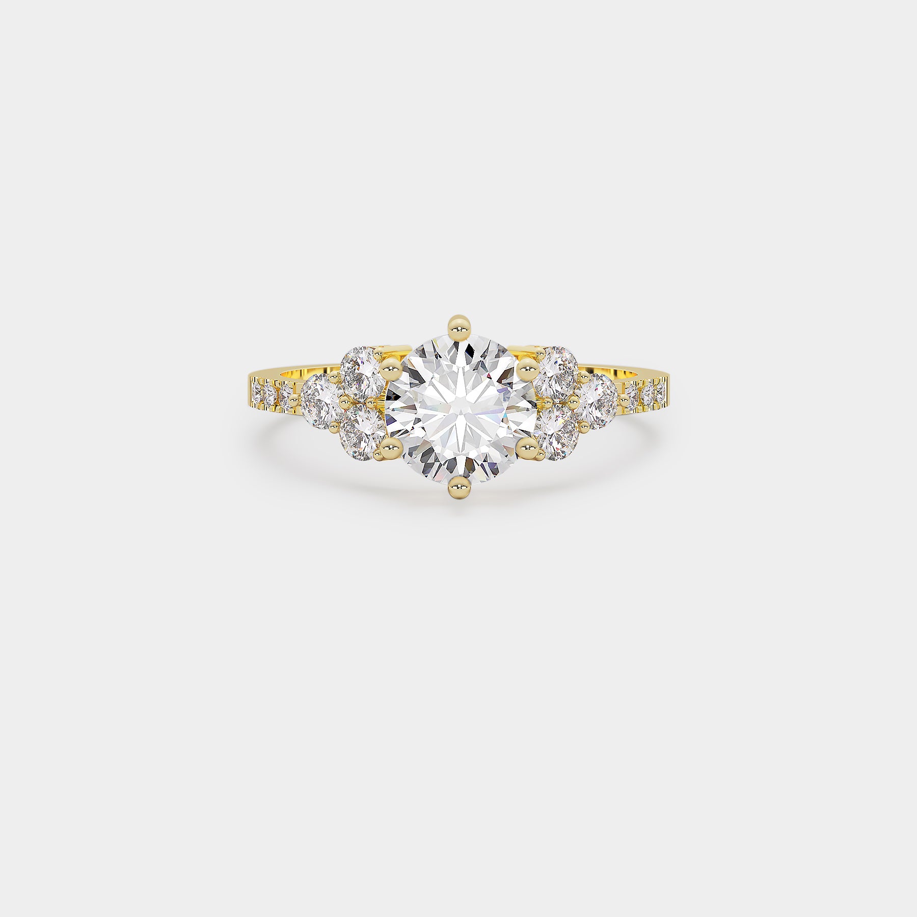 Cluster Diamond Ring - Round Lab Diamond