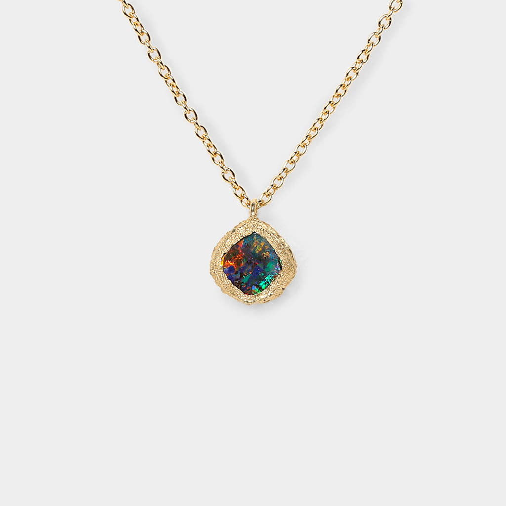 Meteorites bezel boulder opal Necklace 8