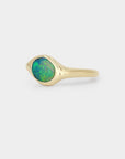 Dune Signet - Oval Australian black opal
