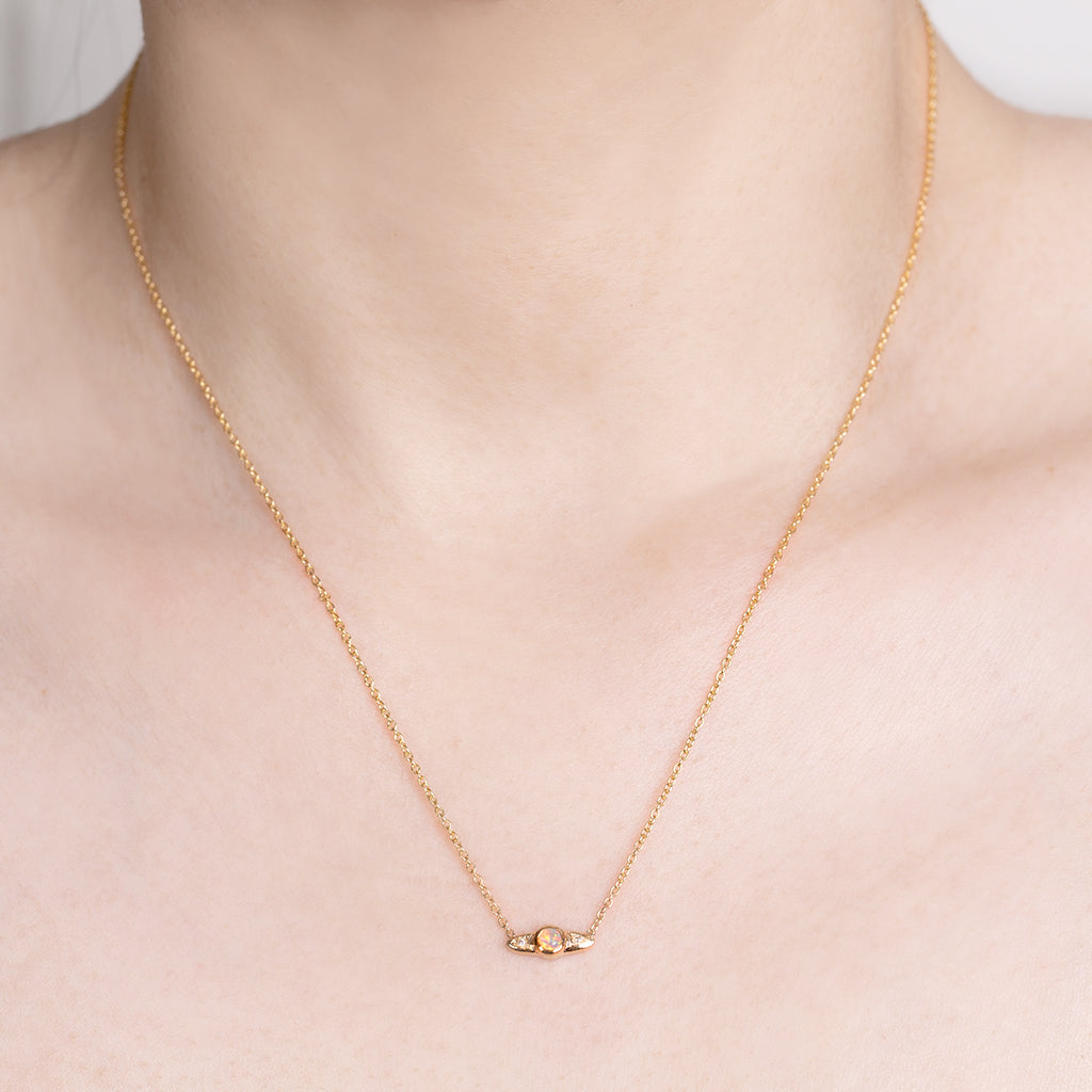 Duo Arrows Crystal Opal Necklace