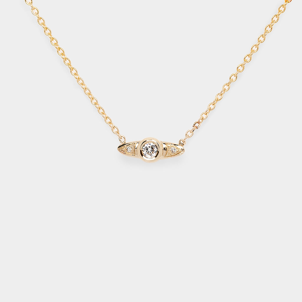 Diamond Necklace, 9k Gold Diamond Necklace, Natural Diamond Jewelry, Diamond Necklace with Arrow Design, Gold and Diamond Necklace.