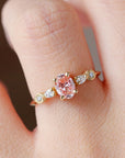 Astra engagement ring - 0.54ct oval Lab pink diamond & natural diamonds