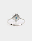 Mini Sunray Halo Sapphire ring - 0.65ct oval sapphire
