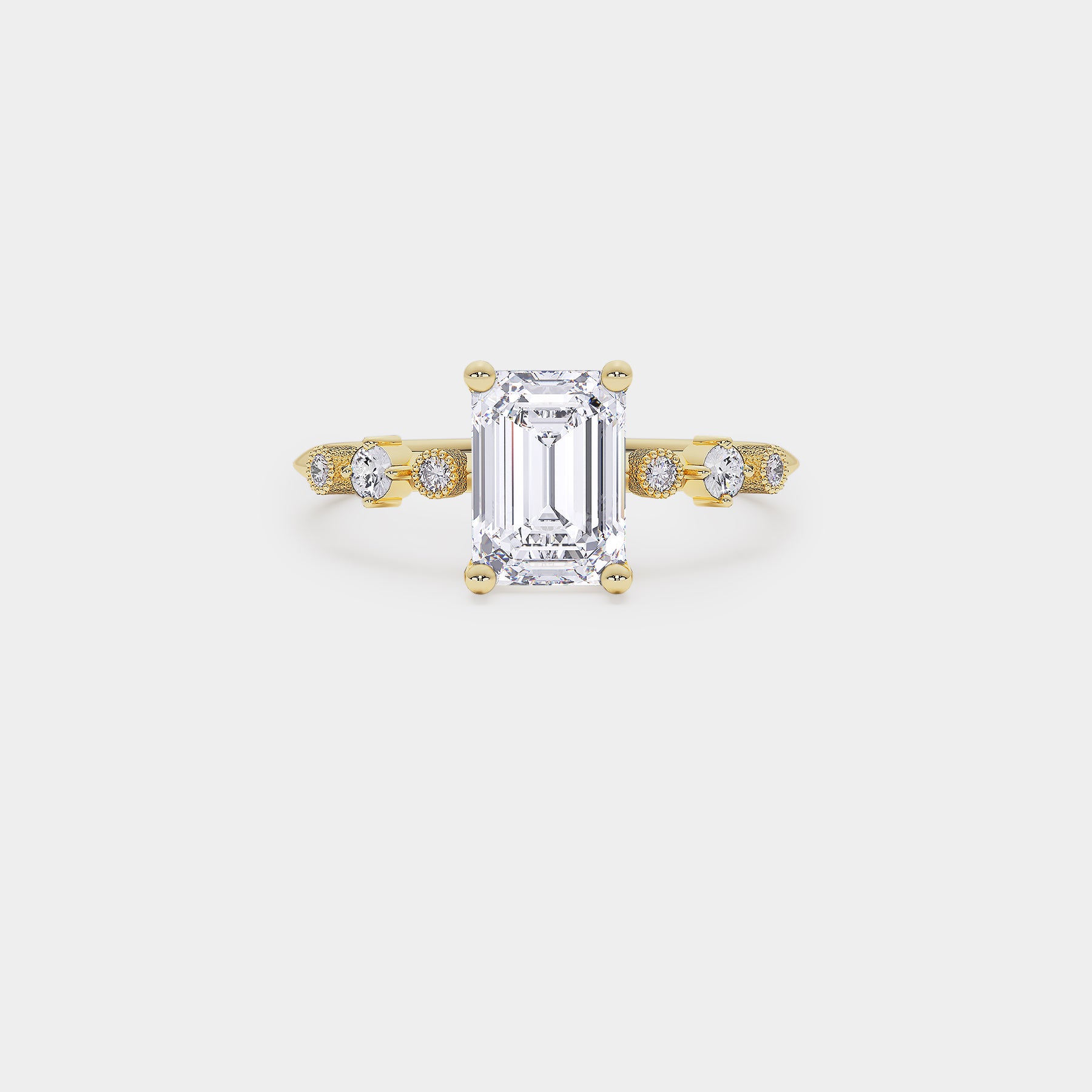 Harmony Diamond Ring - Emerald Cut Lab Diamond