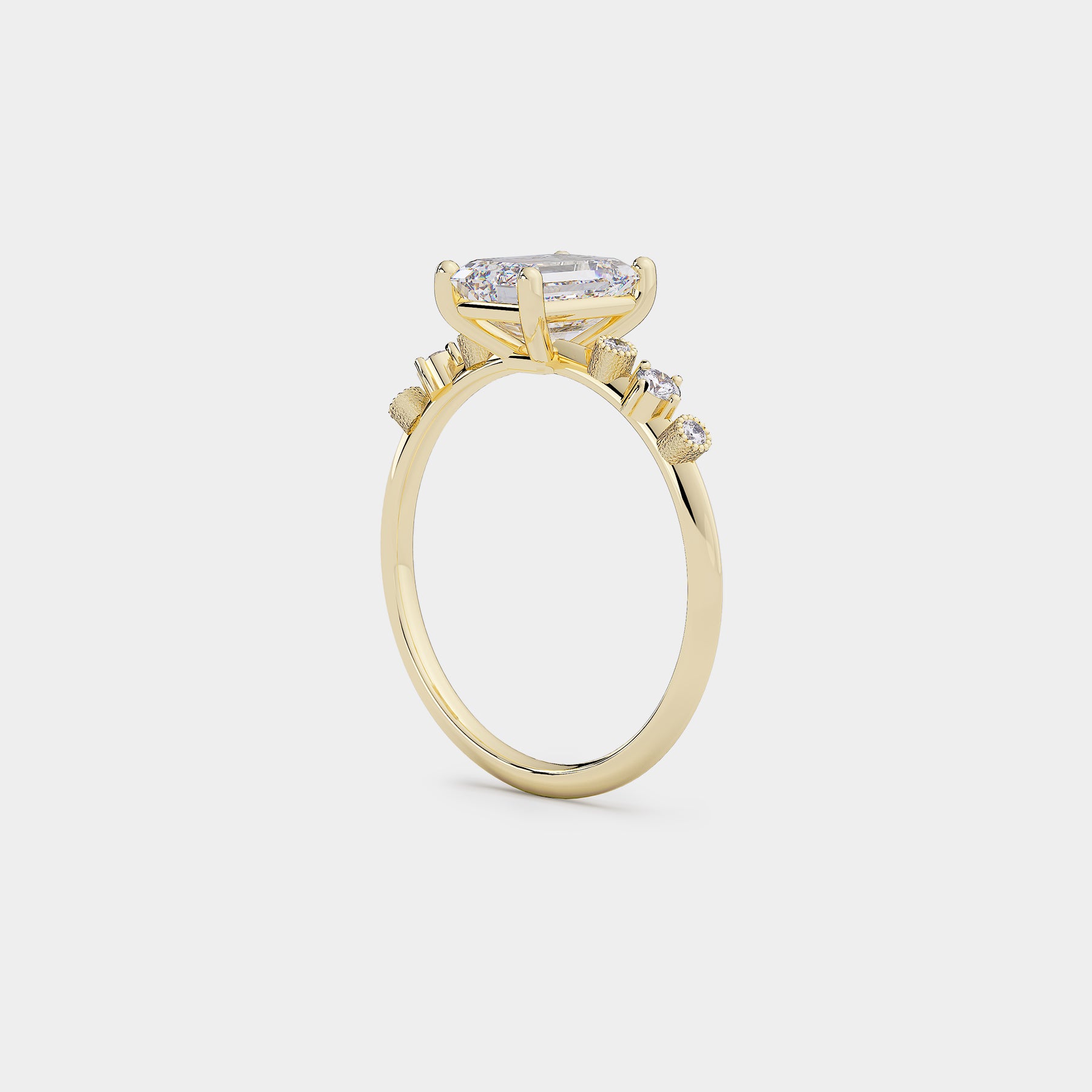 Harmony Diamond Ring - Emerald Cut Lab Diamond