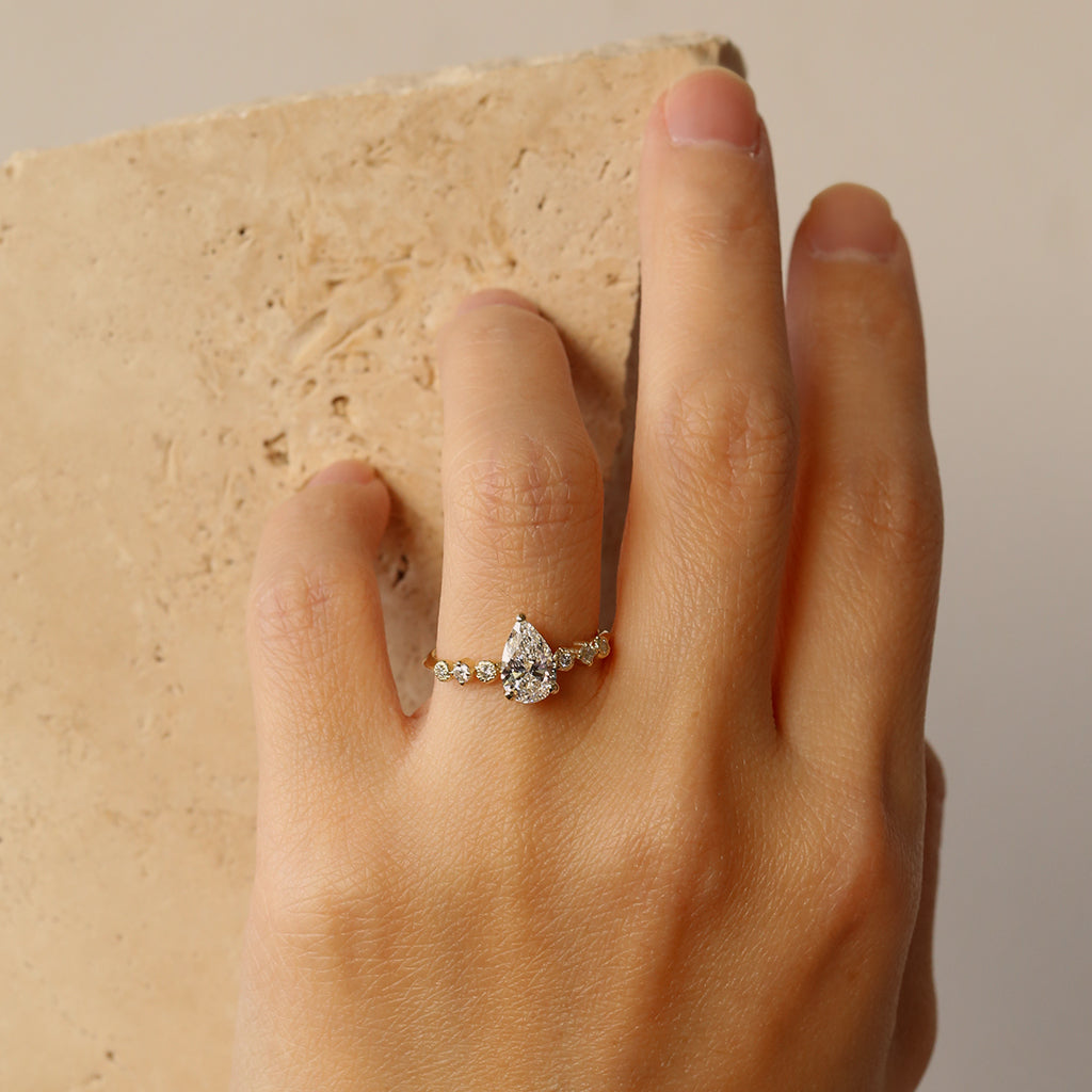 Harmony Diamond Ring - 1.01ct Pear Lab Diamond