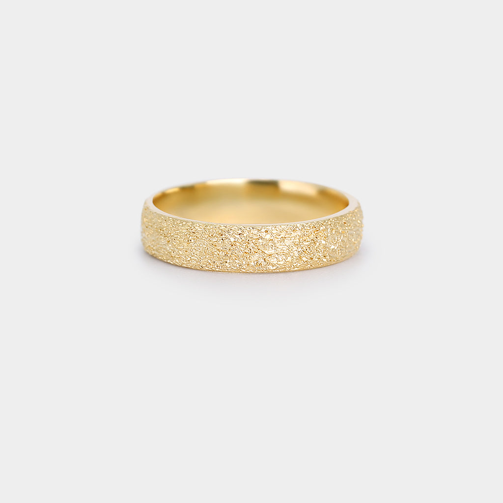Wide Domed Textured Band - 5mm wide / 1.5mm thick
