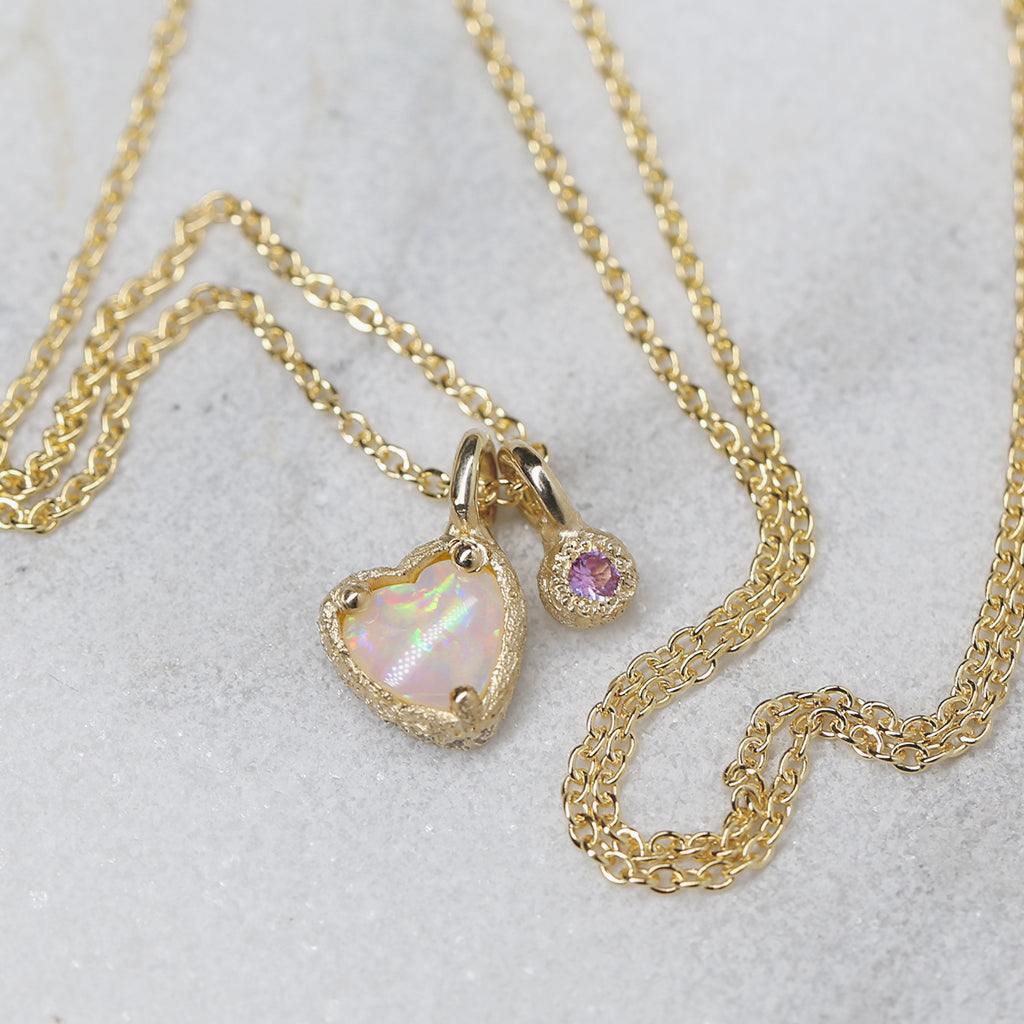Beside U opal Necklace - pink sapphire