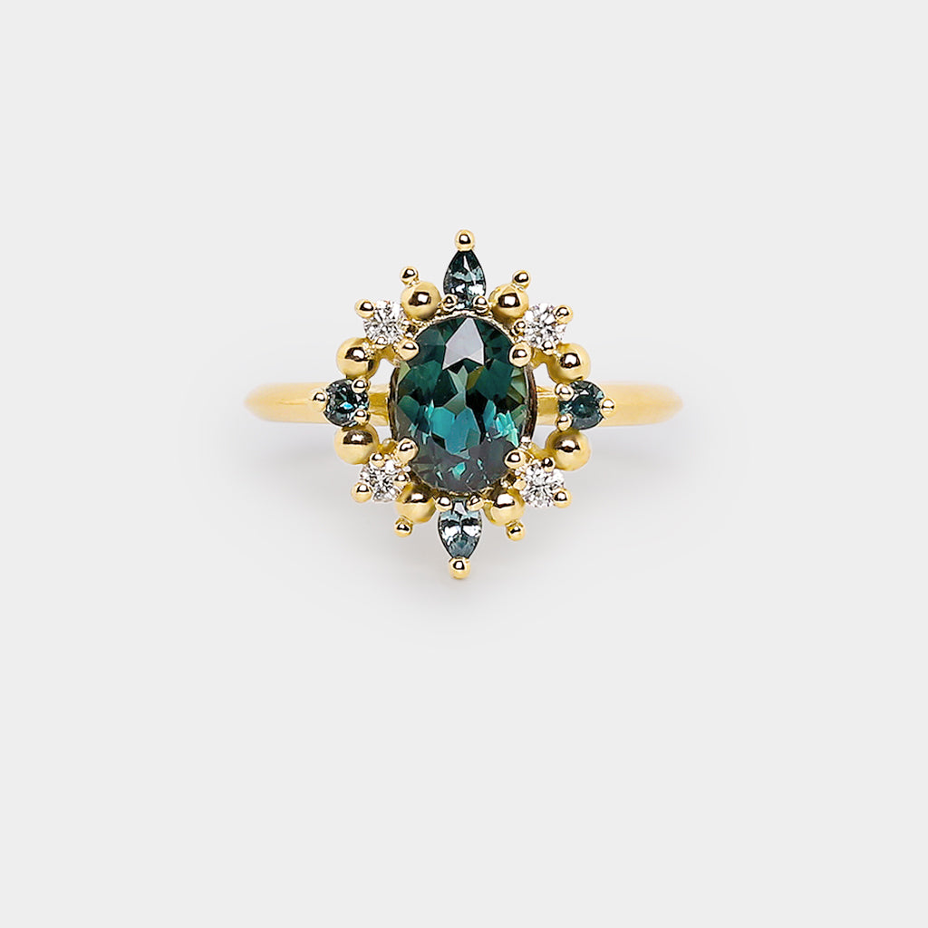 Estella Halo Sapphire ring - 1.69ct Oval Sapphire