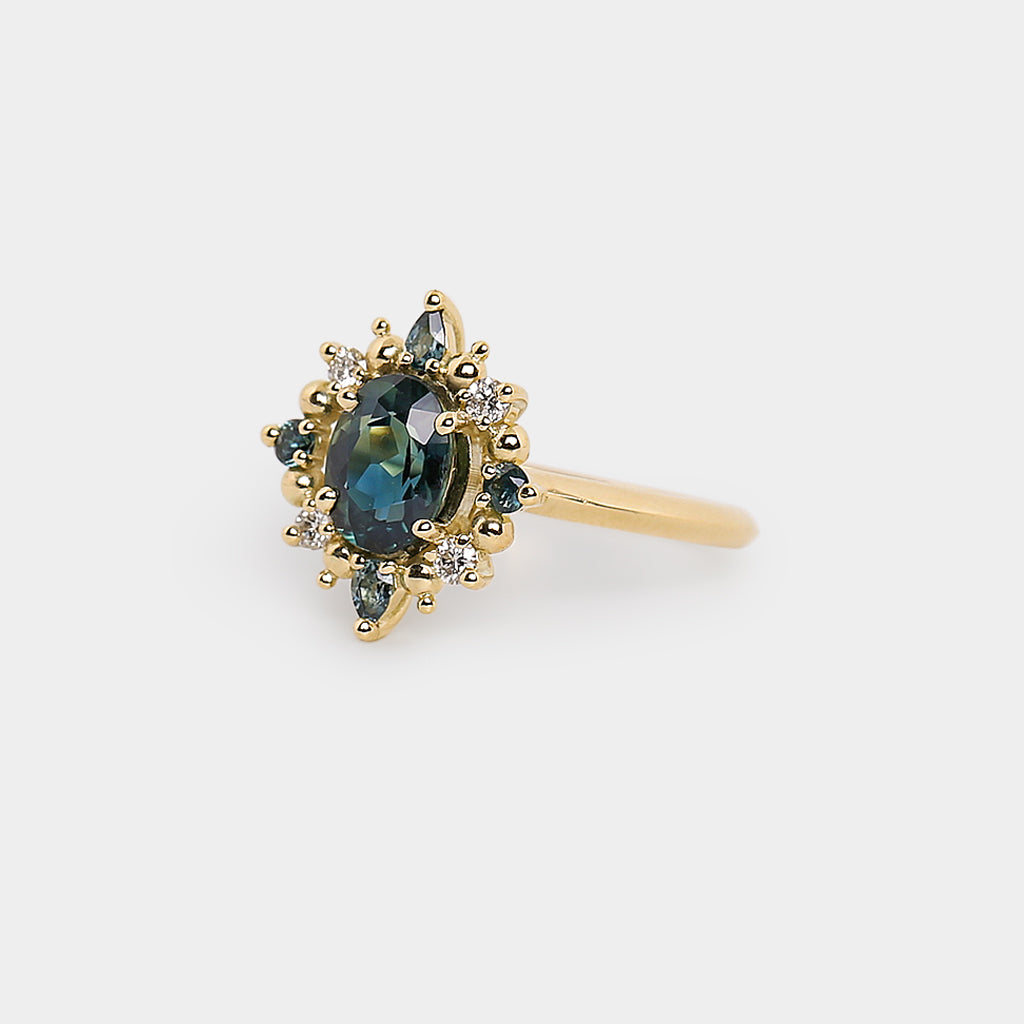 Estella Halo Sapphire ring - 1.69ct Oval Sapphire