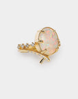 Promise engagement ring - oval natural white opal