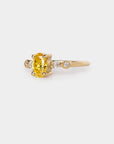 Astra engagement ring - 0.77ct oval Lab yellow diamond & natural diamonds
