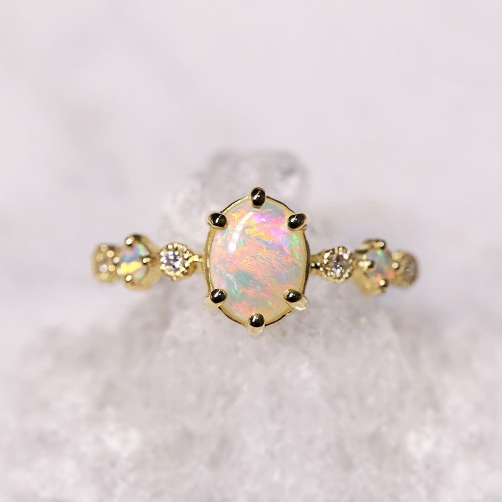 Harmony Crystal Opal Ring - 8x6mm Oval crystal opal