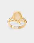 Promise engagement ring - 3.08ct oval natural white opal