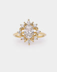 Sunray Halo diamond ring - 1.03ct oval lab diamond & natural diamonds