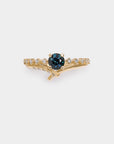 Promise engagement ring - 0.615ct round natural sapphire