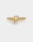 Promise engagement ring - 5mm round natural crystal opal