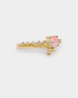 Promise engagement ring - 5mm round natural crystal opal