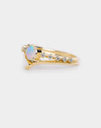 Promise engagement ring - 5mm round natural crystal opal