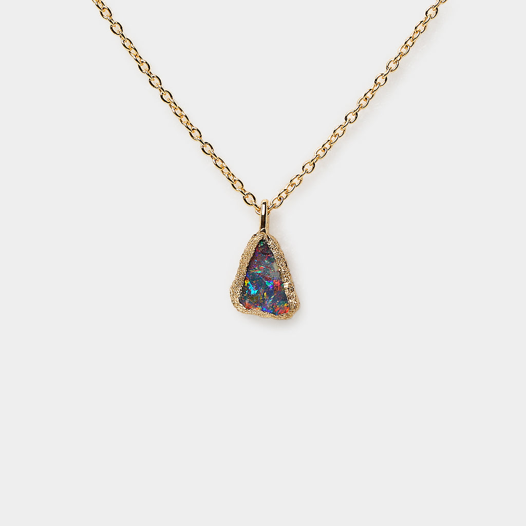 Meteorites bezel boulder opal Necklace 2