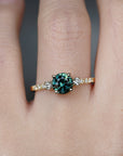Sapphire trilogy ring - 1.25ct round sapphire