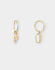 Dune Twinstone Hoop Earrings - Opal & Diamond
