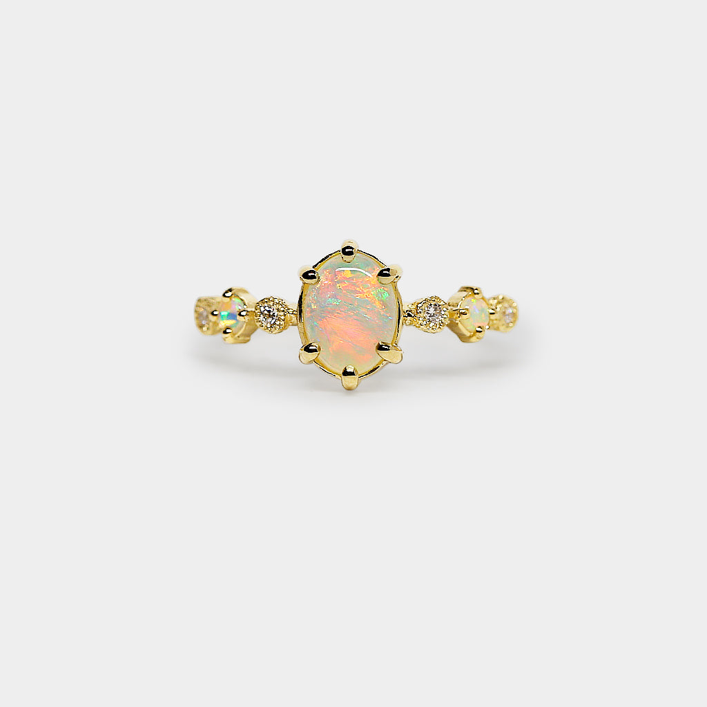 Harmony Crystal Opal Ring - 8x6mm Oval crystal opal