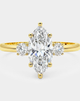 Solara Trilogy Diamond Ring - Marquise Lab Diamond