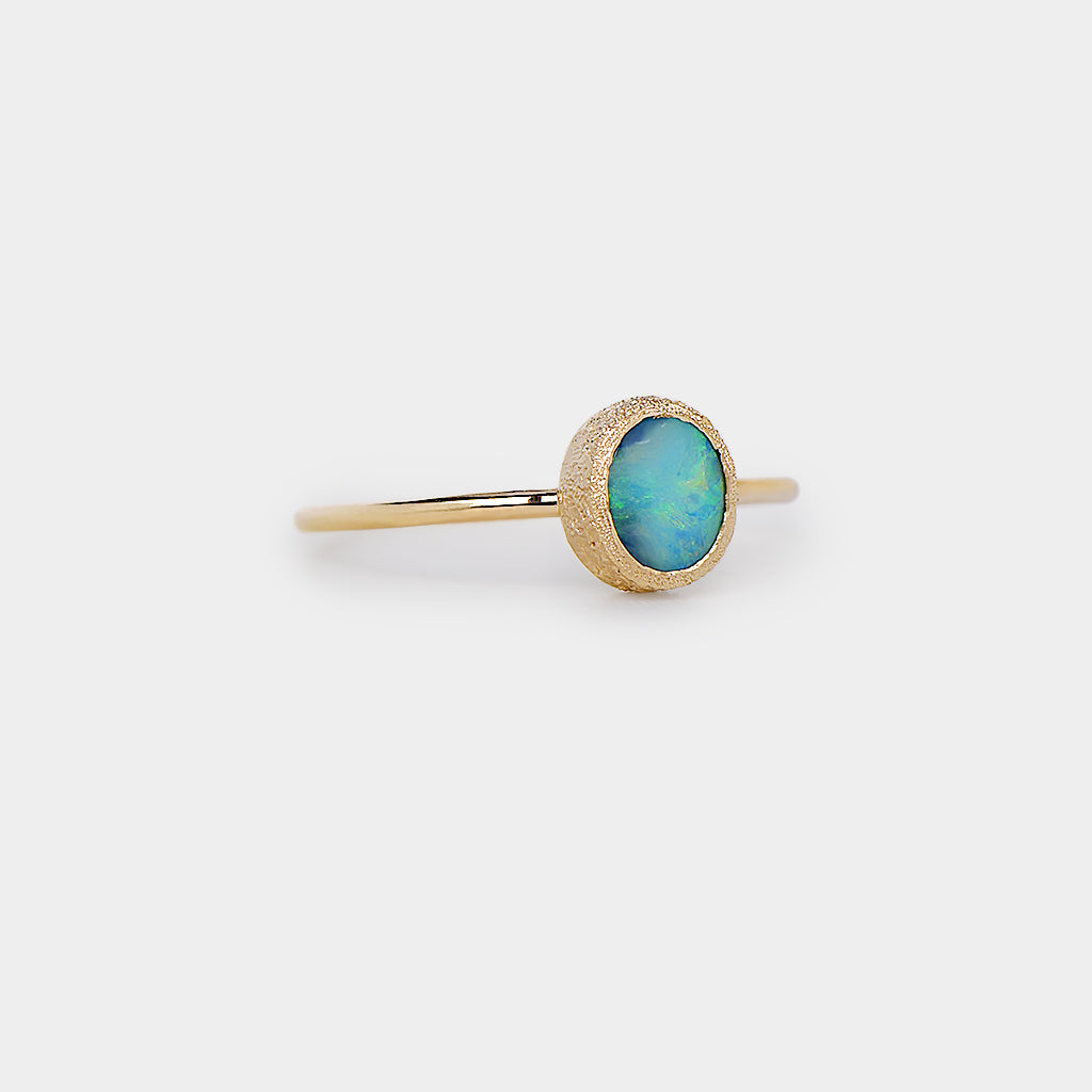 Meteorite bezel boulder opal ring 3