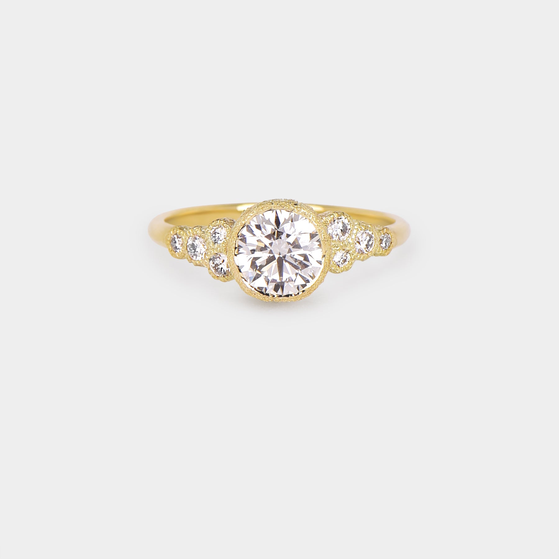 Meteorites Diamond Ring - Round Lab Diamond