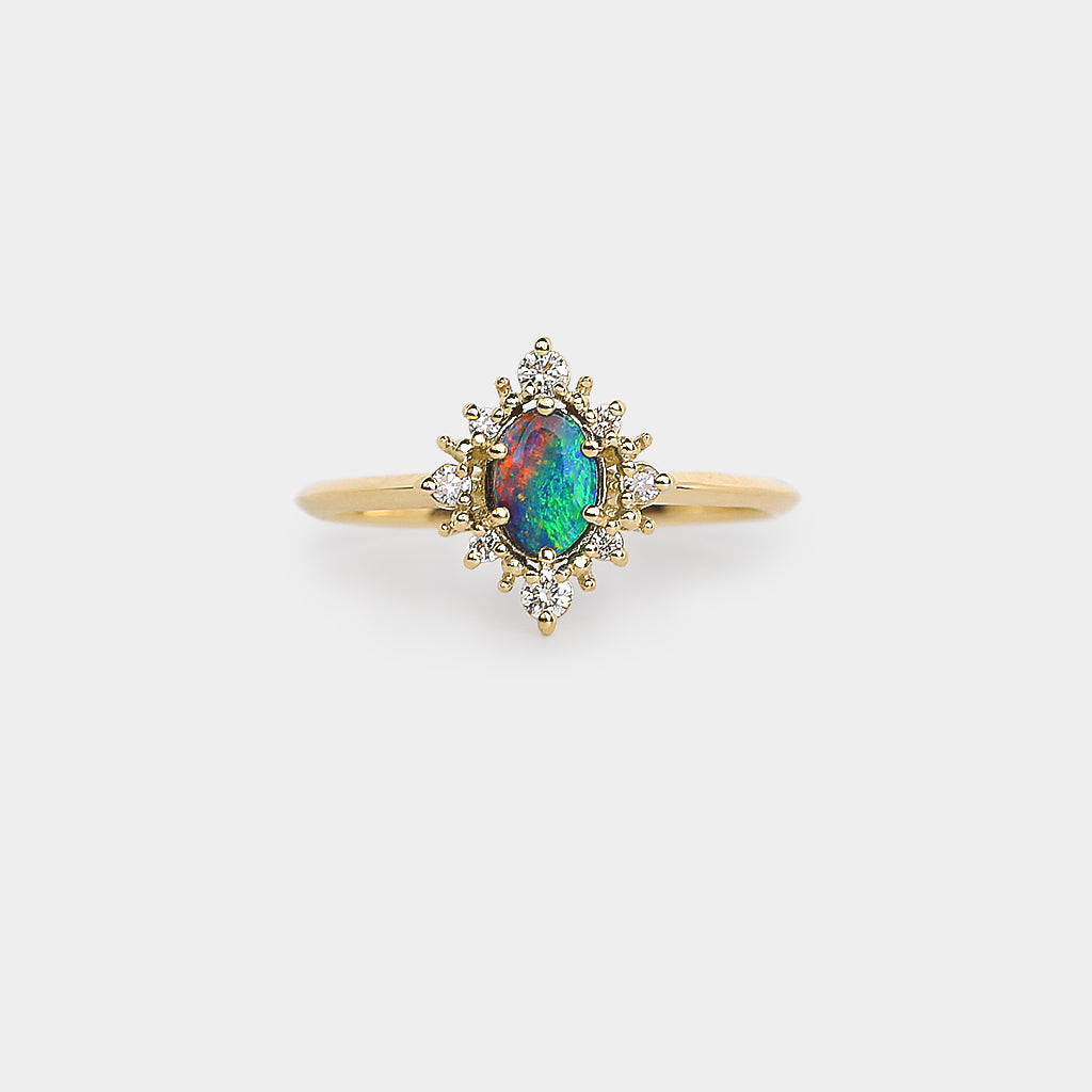 Mini Sunray - Natural Opal Ring