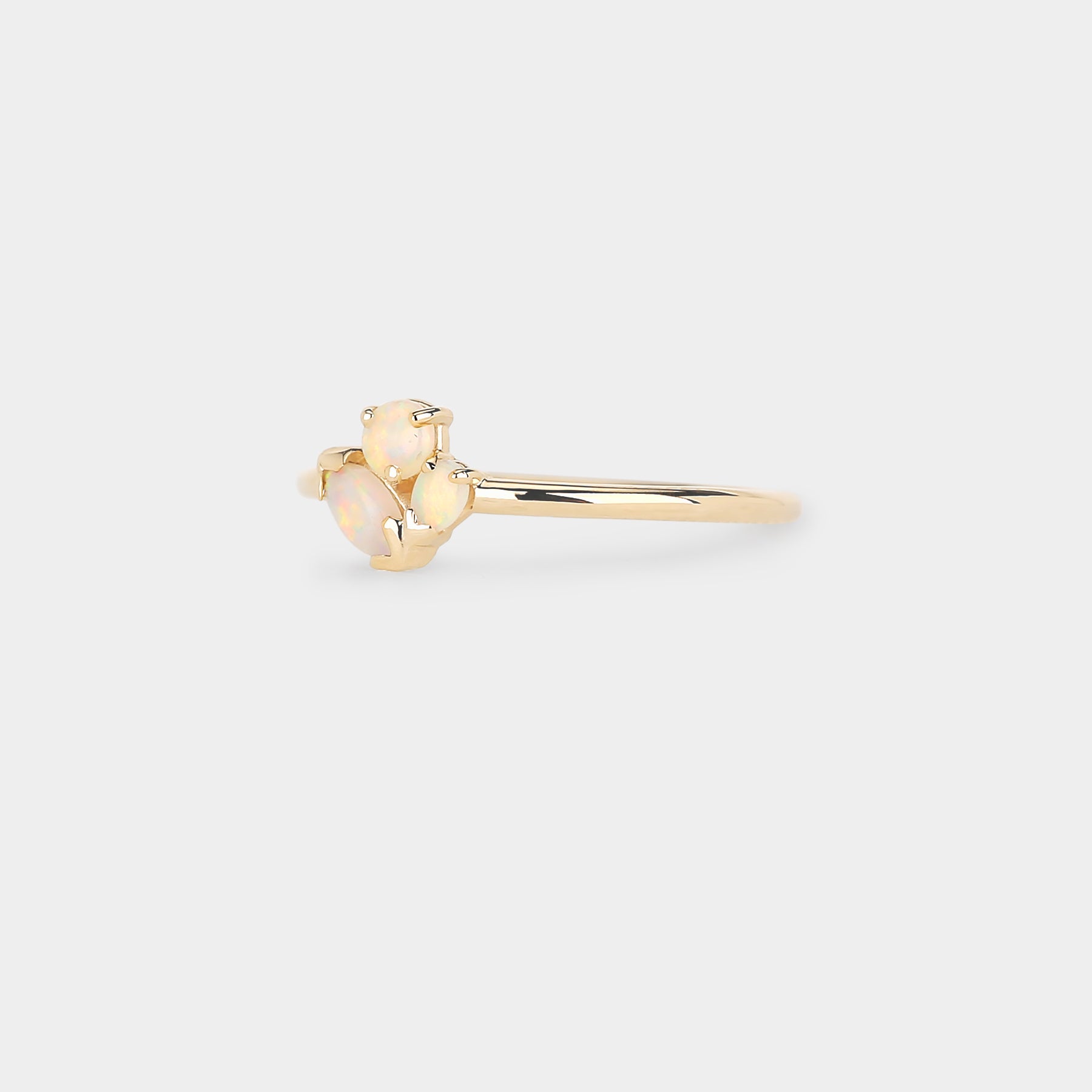 Opal petal cluster ring